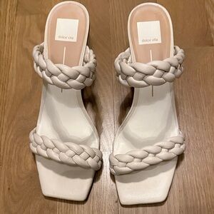 Dolce Vita Women's White Braided Heels